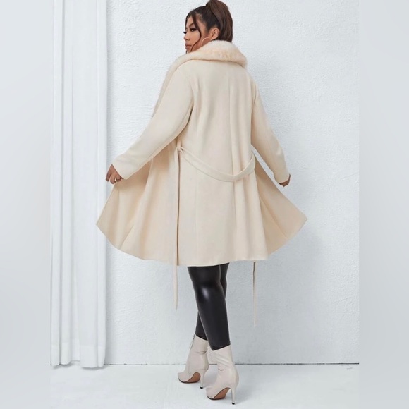 FAUX FUR COLLARED COAT - Picture 5 of 7